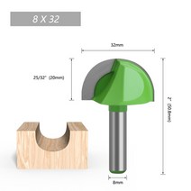 밀링 커터 8mm 생크 우드 볼 노즈 엔드 밀 라운드 코브 CNC 비트 반경 코어 박스 솔리드 카바이드 라우터 도구, [08] 8X32mm