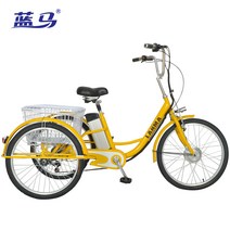 전기 자전거 세발 삼륜자전거 부모님선물 성인 할머니 3발 어르신, (옐로우/48V 12AH 리튬 배터리)