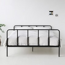 마켓비 RELLY 철제 침대 퀸사이즈 Q 150x200, 매트블랙 7158.8680