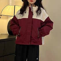 일본 패션화물 대비 컬러 후드 여성 2023 가을 새로운 한국 스타일 집업 패션 기능성 재킷