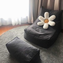 빈백소파 EPP 독일 친환경 1인용 원룸 발받침세트, 노란색  +  발받침 세트