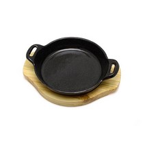 브랜드없음 웰빙 양손원형 스테이크판 구이판 맥반석 대 25cm, 단품없음