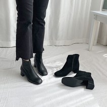 발볼 발바닥이 편한 성수동 수제화 여성 양가죽 소가죽 앵클 부츠 2칼라