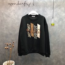 라임브릿지 롤링 호피 스웨이드 맨투맨 긴팔 티셔츠