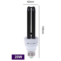 자외선살균기 방역소독기 자외선소독기 E27 15/20/30/40W UV 자외선 형광 블랙 라이트 CFL 전구 램프 220V, 03 Straight 20W_01 12V