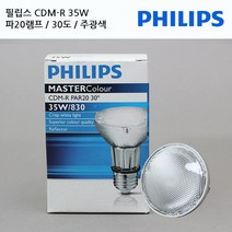 필립스 CDM-R35W/파20램프30도/전구노란색/한정판매, 830 전구색