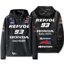 혼다렙솔자켓 라이딩슈트 레이싱 방수 방풍 바람막이 오토바이자켓, 후리스안감/XL, 검은색, 검은색