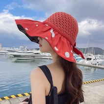 휴양지 여성 스타일 캐주얼 챙 넓은 모자 플로피 햇 해변 휴가 여행 자외선 차단