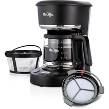 Mr. Coffee 커피 메이커 자동 일시 중지 및 유리 카라페가 있는 프로그래밍 가능한 커피 머신 5컵 블랙, 1