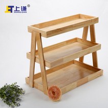 2단 3단 음식 빵 떡 디저트 간식 트레이 보관 진열장, 상세이페이지 참고, 고무 나무 색상 A