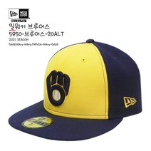 뉴에라 [슈즈네][정품] MLB 어센틱 밀워키 브루어스 얼트 야구모자 사이즈캡 59FIFTY 메이저리그 선수모자