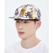 로맨틱크라운 플라워 아트웍 캠프캡 모자_오트밀 FLOWER ARTWORK CAMP CAP_오트밀