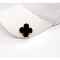 자개클로버 골프볼마커 자석세트 골프선물 골프용품선물, 블랙 + 자석클립 + 선물상자