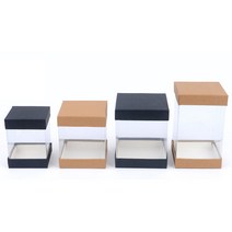 SIMPLE DESIGN 투명 선물포장 케이스, 1개, 사각(브라운)_9 x 15cm
