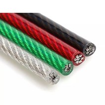 코팅와이어 로프 PVC M단위 빨래줄 유인줄 포도줄 국산, 녹색투명 4mm, 1개