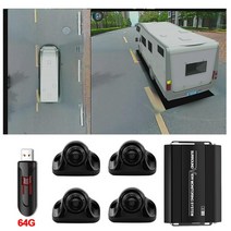 어라운드뷰 후방카메라 360도 서라운드뷰 3D 1080P 레코더 RV/모터홈에 적합, 3.2