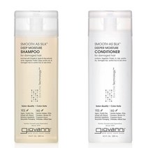 지오바니 헤어 케어 제품 Smooth as Silk Deeper Moisture 샴푸 & 컨디셔너 세트 241g 8.5온스 진정시키고 엉킴을 풀고 씻고 가고 코워시 염색모에 안전