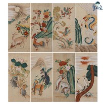 서수영모도 8폭 1 민화 도안 본 민화그리기 본그림 공모전 취미 원데이클래스 수업자료 민화본, 서수영모도(1), 고급 닥순지, 원본사이즈(추천)