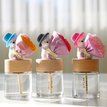 선물하기 좋은! 은혜갚는곰돌이 100ml 대용량디퓨저 자체제작석고스틱 발향UP 은은한 향 감성적인 무드를 품은 클로버디퓨저, 화이트코튼