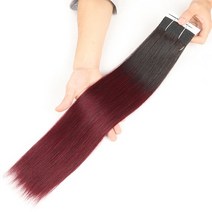 Joedir-더블 드로운 브라질 레미 헤어 번들 야키 스트레이트 위브 컬러 # P6/613 피아노 색상 금발, 07 Color  T1B-99J_07 20 inches