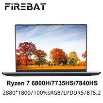 키보드 FIREBAT U4 초박형 14인치 노트북 AMD Ryzen 7 7735HS 7840HS 32GB 1TB SSD 휴대용 2880*1800 BT5.2 90Hz 컴퓨터, 선택01. EU, 선택01. AMD-Ryzen 7, 선택01. R7 6800H 16G 512GB