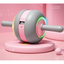 새로운 스마트 카운터 복부 휠 자동 리바운드 여성 ab 슬라이드 복부 롤러 복근 휠, Pink분홍색