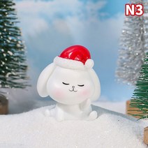 Cartoon Rabbit Fi ur es Christmas Snow Micro Landscape Ornaments Res Craft New Year Zodia, 03 -N3