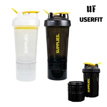 유저핏 서플라이스 헬스 쉐이커 보틀 스택 550ml, 화이트