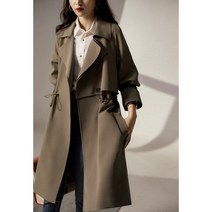 쩐쿠 가을 여성 바바리코트 트렌치 롱 코트 8487