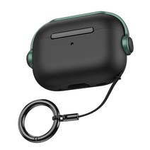 에어팟프로 케이스 디자인 블루투스 이어폰 액세서리 키 체인 케이스 보호커버, For AirPods Pro 2019, Black Green