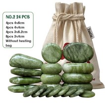 스톤테라피 마사지 핫스톤 림프마사지기 Tontin-옥 유약 핫 스톤 등 건강 관리 바살트 용암 20 개/세트, 2.NO2 No heater