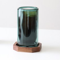 카모메키친 글로우 더블 글라스 텀블러 430ml, 딥그린, 컬러:딥그린