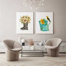 셀러허브 감성 수채화 해바라기 그림 액자 No21 31 캔버스 6호, 21번／6호32x41cm(캔버스액자옆면흰색)