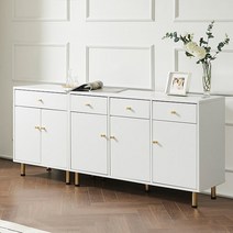 동서가구 이즈 밀크 1800 수납형 높은 거실장 세트, 화이트 ISY014