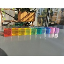 몬테소리 원목교구 가베 완구 집 만들기 큐브 블록 레인보우 컬러 발도르프 우드, lucite cube 10