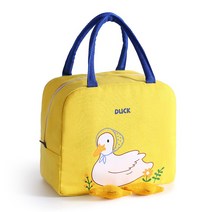 오리 소풍 도시락 가방 피크닉 보냉 쿨러백 이유식 파우치, 오리 보냉백 DCK23-옐로우