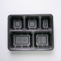 70호5칸 600개 검정 블랙 족발 보쌈포장용기, 600개입