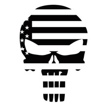 SKULL 성조기 스컬 해골 데칼 튜닝 스티커, 1개, 블랙(소)