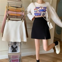 [5color / 기본 치마] 예쁜색감 핑크색 갈색 치마 노란 흰색 검정 미니 짧은 스커트 트임 블랙 무지 치마