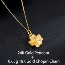 순금목걸이줄 체인 민줄 스네이크 뱀줄 YUNLI리얼 24K 골드 럭키 클로버 펜던트 목걸이 999 순수 빈티지