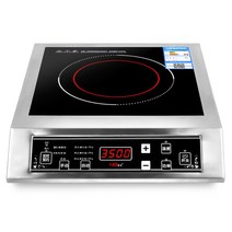 고출력 하이브리드 인덕션220V 3500W 스테인레스 스틸 유도 밥솥 고전력 평면 버튼 손잡이 가정용 상업용, 02 EU, 01 Cooker 220V
