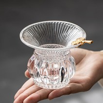 앤틱 내열 유리 차거름망 차우리기 스트레이너 인퓨저 보이차 스테인리스 여과기 티필터 받침, 패턴유리