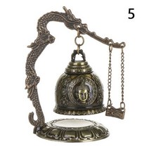 용 장식 조각상 금속 구리 드래곤 벨 조각 동상 시계 사원 황동 연꽃 부처님 홈 99, 7x12cm, 5