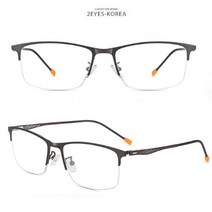 심플 세련 포르디자인 가벼운 고급 티타늄 안경테 반무테 브라운 8025-Brown