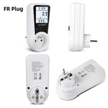 전자식 전력량계 전기 계량기 최고수요 eu 플러그 디지털 전압 전력계 전력계 소비 와트 에너지 소켓 220v 230v ac 요금 분석기 모니터, FR 플러그