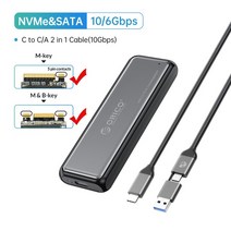 ORICO NVMe SATA 알루미늄 M2 SSD 인클로저 도구가 필요 없는 솔리드 스테이, NVMe SATA-2in1 Cable, 3.NVMe SATA-2in1 Cable