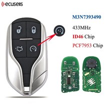 마세라티 부품 마세라티 기블리 콰트로포르테 프레지던트 levant fob 4 버튼용 스마트 원격 자동차 키 - 433mhz - id46 칩 - m3n7393490, 유형 2