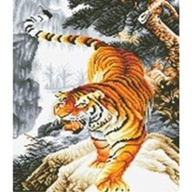 복복샵 보석십자수 40x50 캔버스형 풍경 동물, 복40. 맹호도