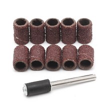 10pcs 6mm 그릿 120# 샌딩 밴드 +3.17mm 맨드릴 로터리 도구 네일 드릴 비트, 02 120