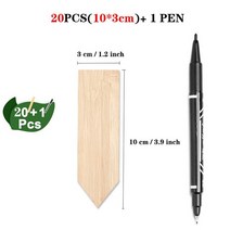 1020pcs t 형 대나무 식물 레이블 환경 친화적 인 나무 식물 기호 태그 분재 씨앗 화분에 대 한 정원 마커 화분 꽃, 10x3 20pcs 및 1 펜, m